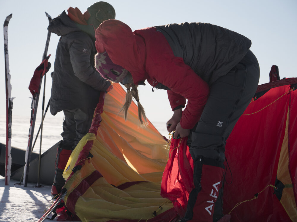 Inspiring Explorer Bridget Kruger setting up camp