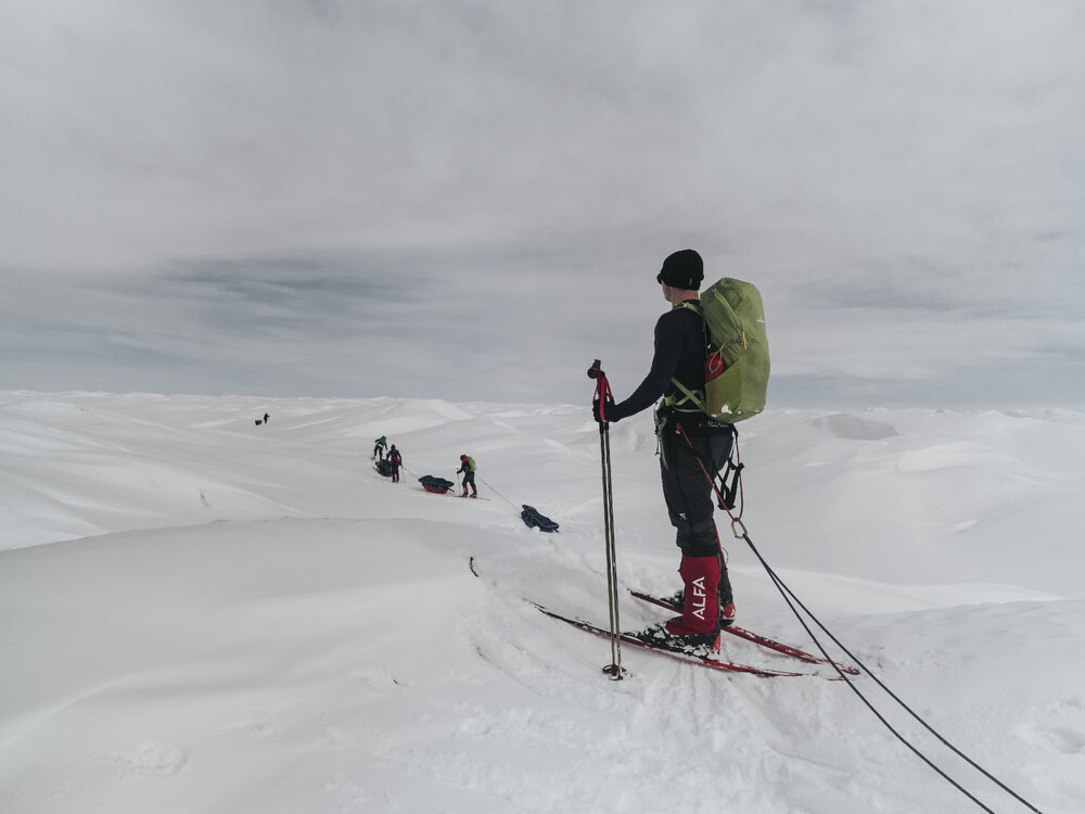 Inspiring Explorer Brando Yelavich during the Greenland Ice Cap crossing