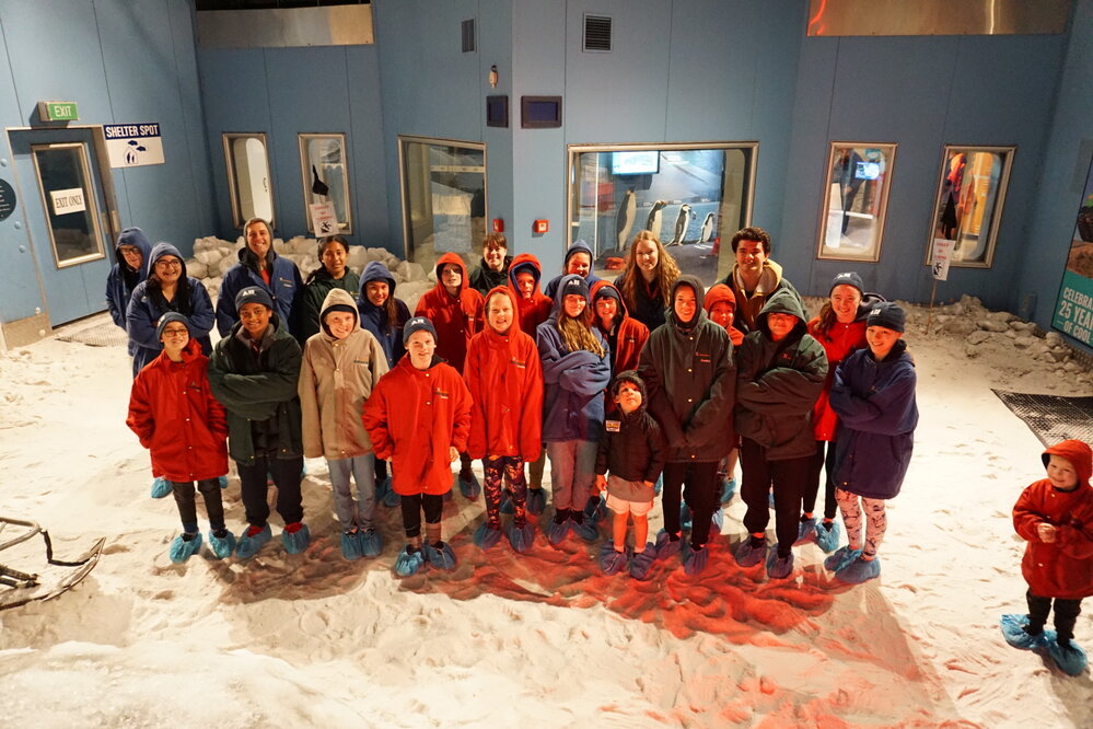 Young Inspiring Explorers in the snow room at the International Antarctic Centre