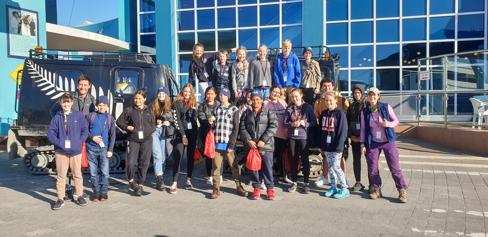 Young Inspiring Explorers outside the International Antarctic Centre