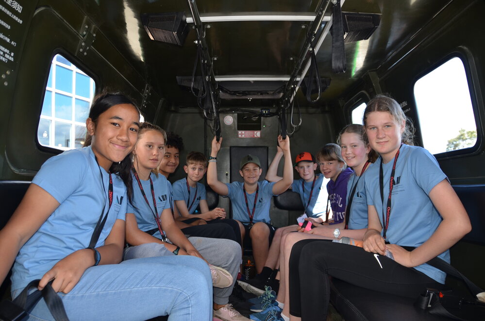 Young Inspiring Explorers&trade; have an Antarctic experience riding in a Hagglund