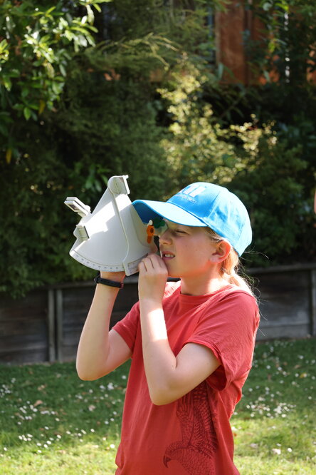 Young Inspiring Explorer Catherine uses a sextant