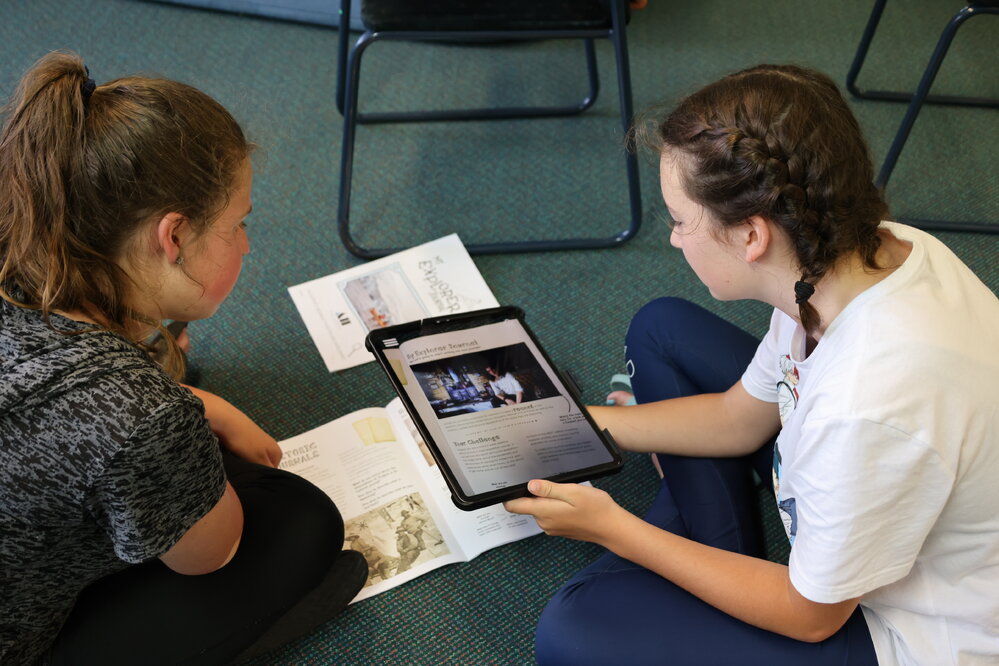 Young Inspiring Explorers Keira-Lee and Isis use 'My Explorer Journal' (001)