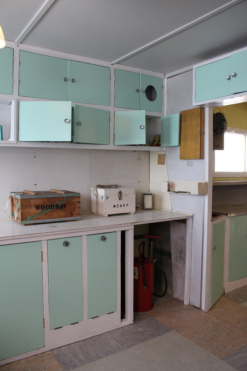 2019-20 Work Task - Arnold Heine artefact locations, Food box, Kitchen, Hillary's TAE/IGY hut