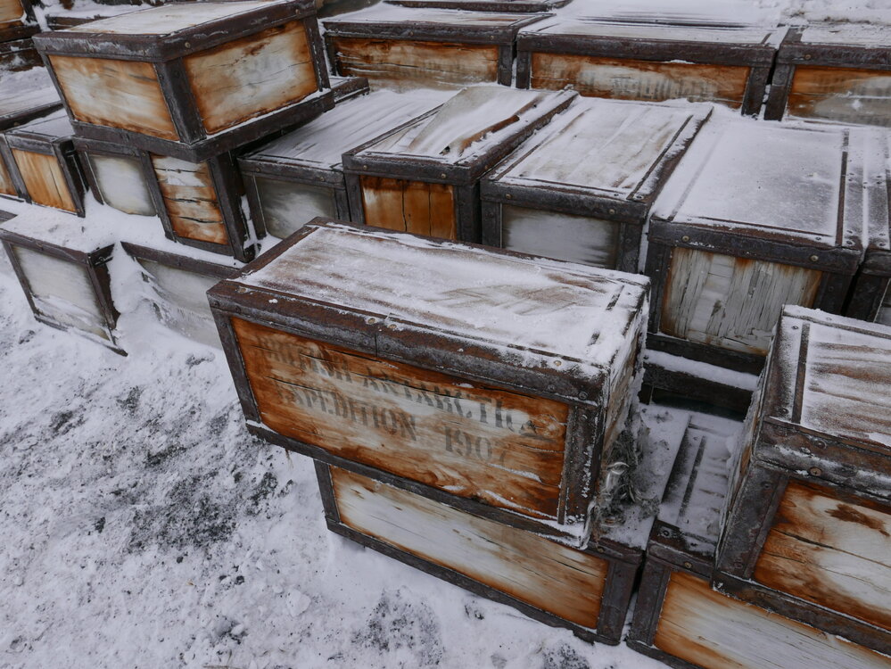 2020-21 Venesta Cases at 'Nimrod' hut, Cape Royds (003)