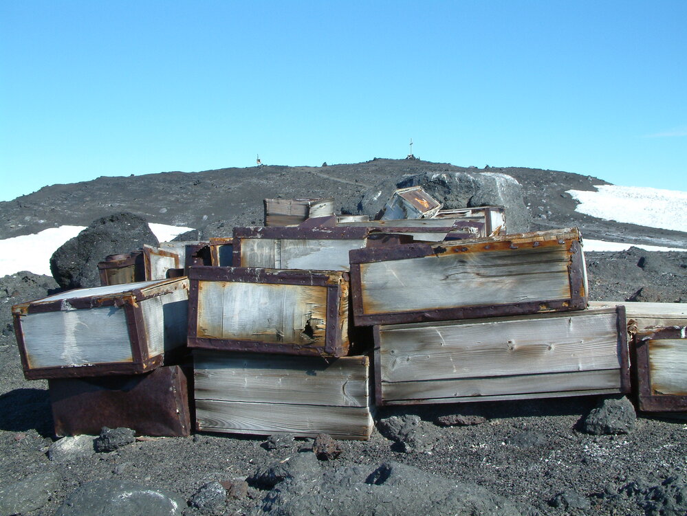 2005 Scott's 'Terra Nova' hut stores boxes, Cape Evans (001)