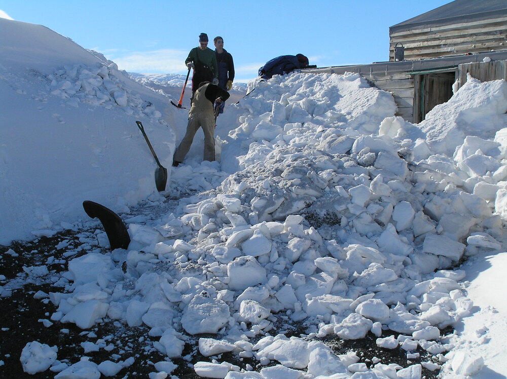 2005 Conservators at work, 'Terra Nova' hut, Cape Evans