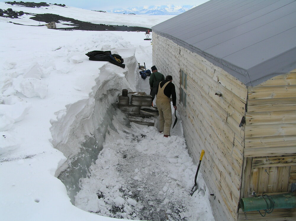 2005 Conservators at work, 'Terra Nova' hut, Cape Evans