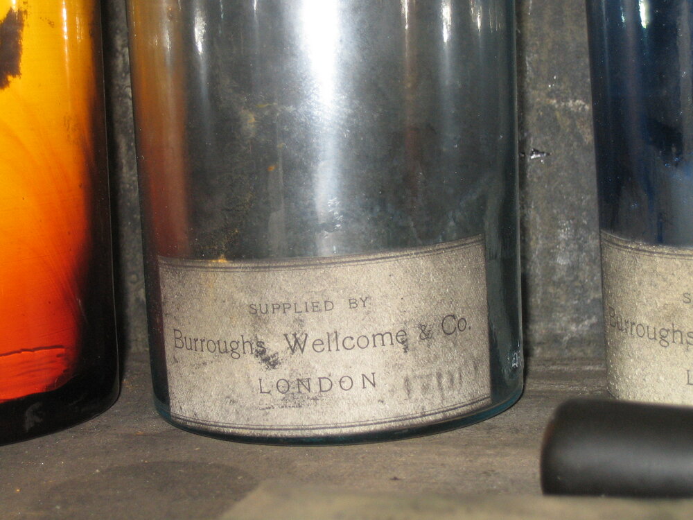 2005 Burroughs Wellcome &amp; co bottle, Scott's 'Terra Nova' hut, Cape Evans