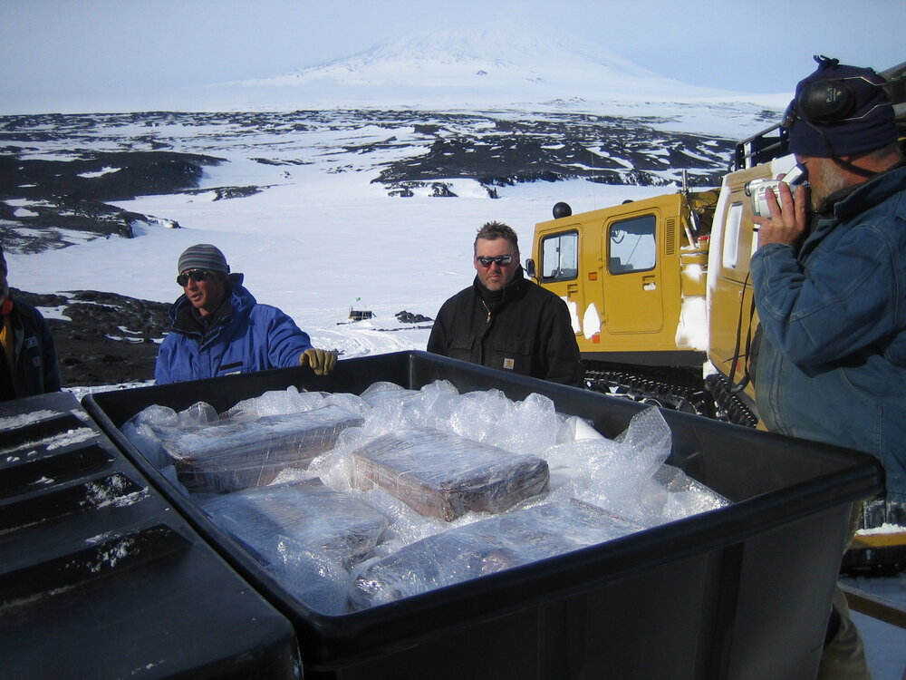 2005 Artefacts wrapped and packed for transport to Scott Base