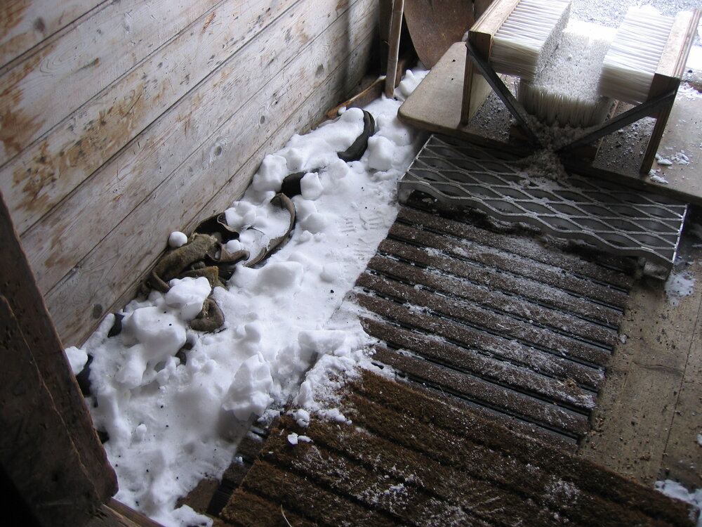 2005 Snow ingress inside Shackleton's 'Nimrod' hut, Cape Royds