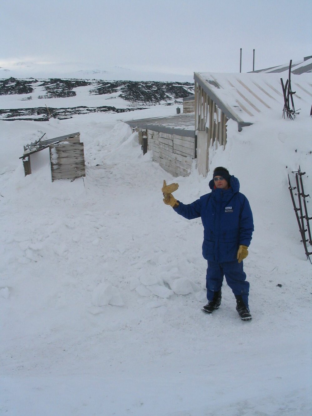 2005 Doug Rogan outside Scott's 'Terra Nova' hut