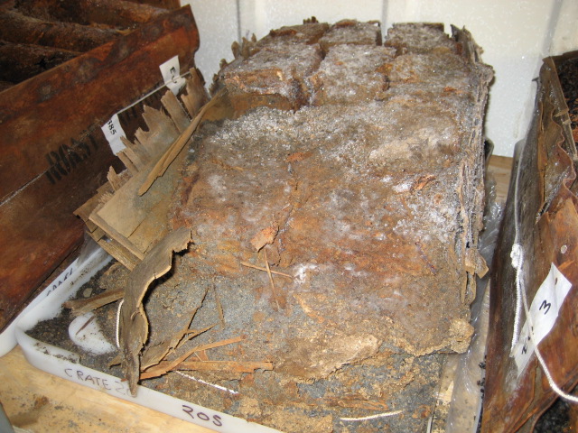 2006 Artefact in temporary storage in the AHT container at Scott Base (007)