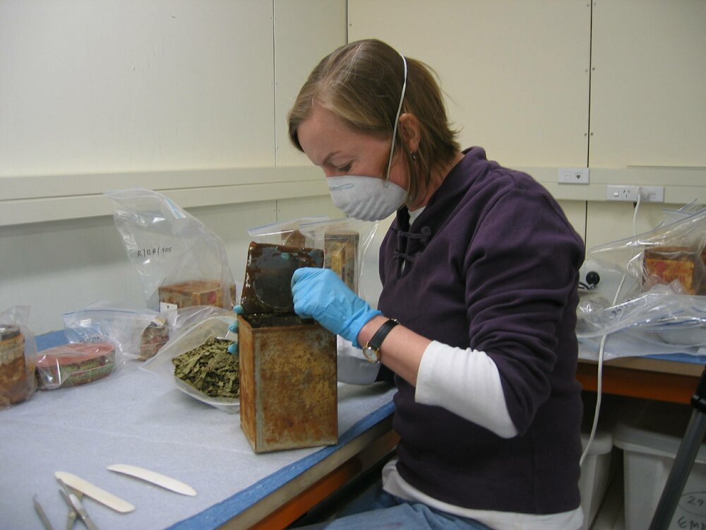 2006 Conservators at work, Nicola Dunn, Scott Base