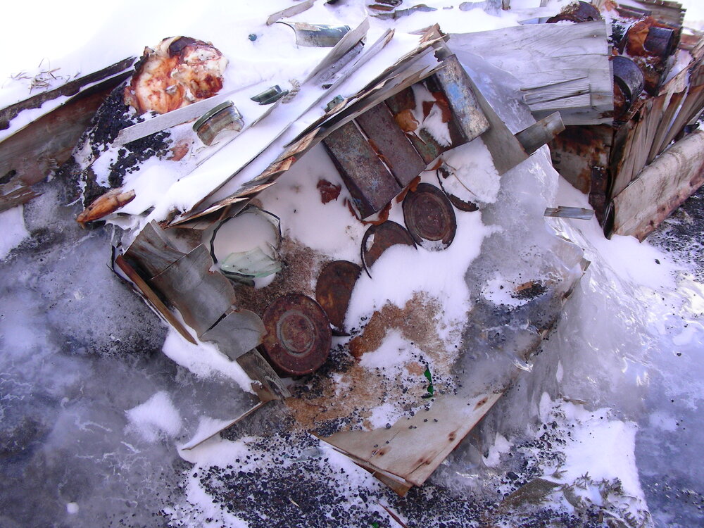 2006 Stores boxes outside Scott's 'Terra Nova' hut, Cape Evans