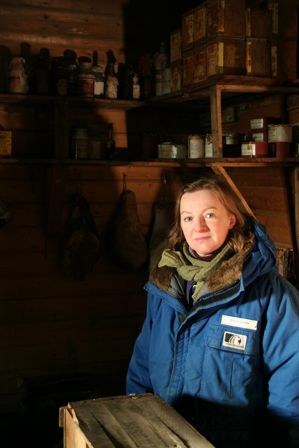 2006 Conservator Nicola Dunn inside Shackleton's 'Nimrod' hut, Cape Royds (006)
