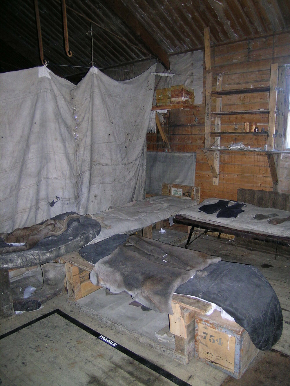 2005 Bunks inside the main space of Shackleton's 'Nimrod' hut, Cape Royds