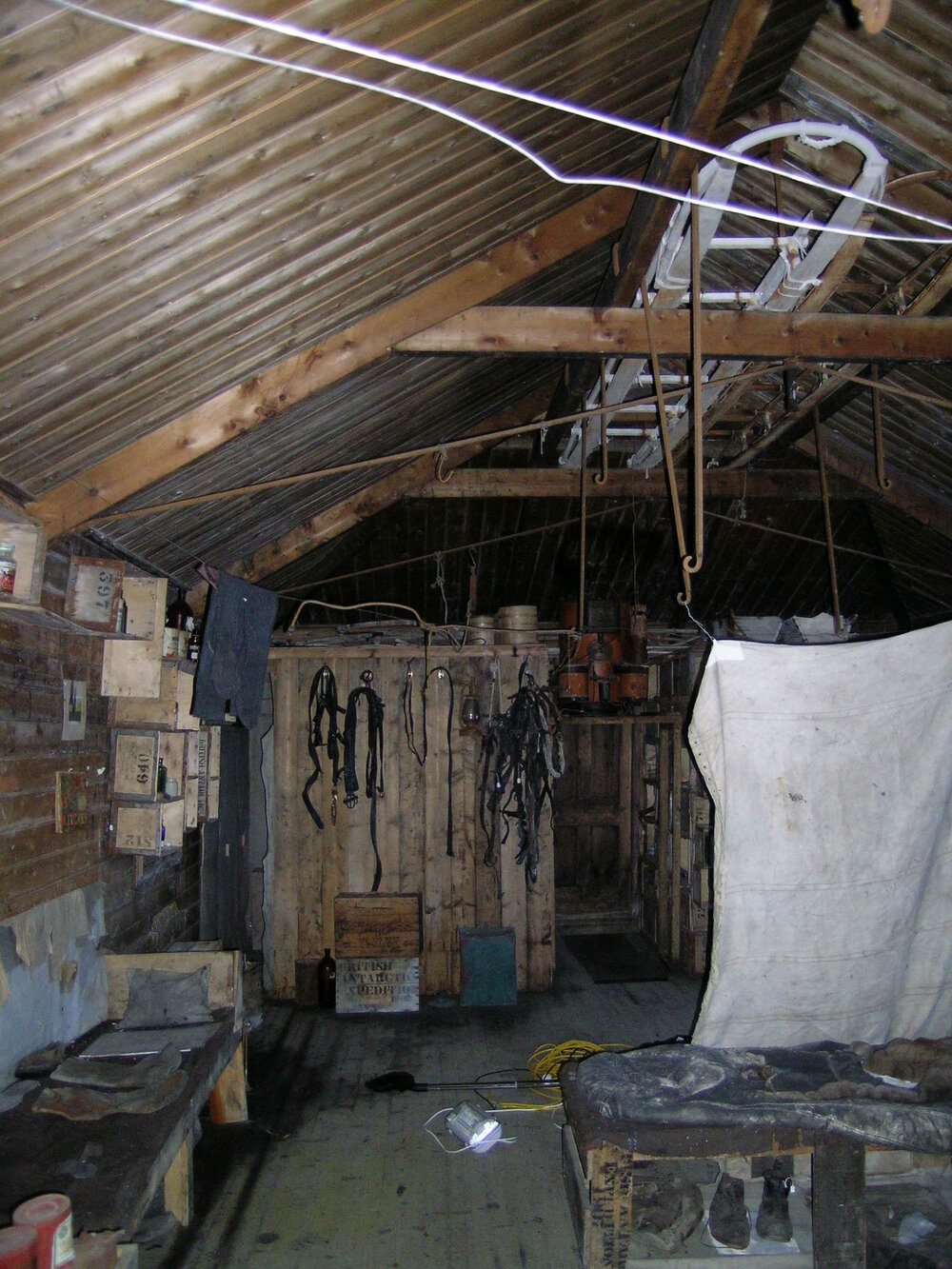 2005 Main space inside Shackleton's 'Nimrod' hut, Cape Royds