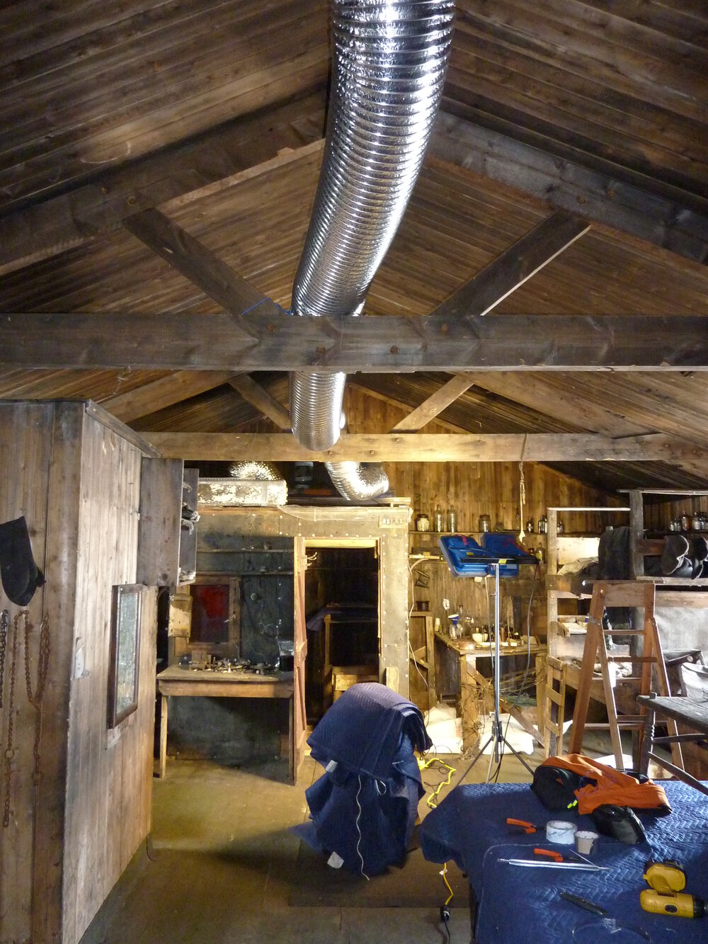 2009-10 Ducting above Ponting's Darkroom, Scott's 'Terra Nova' hut