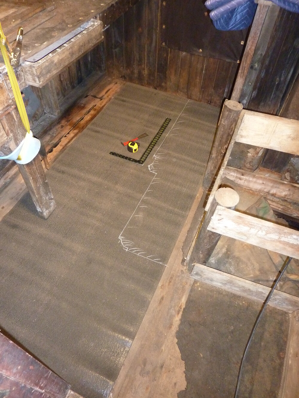 2009-10 Ponting's Darkroom floor during reconstruction, Scott's 'Terra Nova' hut