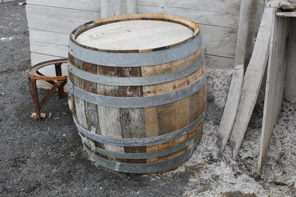 2019-20 Penguin feathers caught in Speights beer barrel fibres, Shackleton's 'Nimrod' Hut (001)