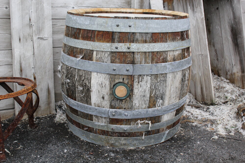 2019-20 Penguin feathers caught in Speights beer barrel fibres, Shackleton's 'Nimrod' Hut (002)