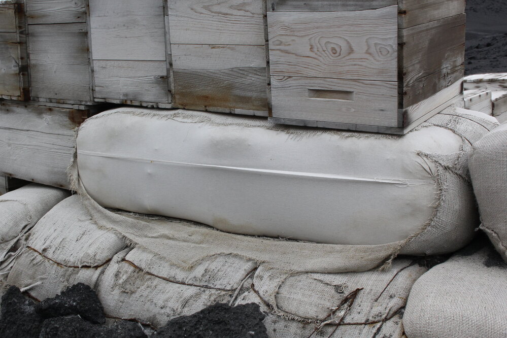 2019-20 Fodder bales, one ripped, Shackleton's 'Nimrod' Hut (002)