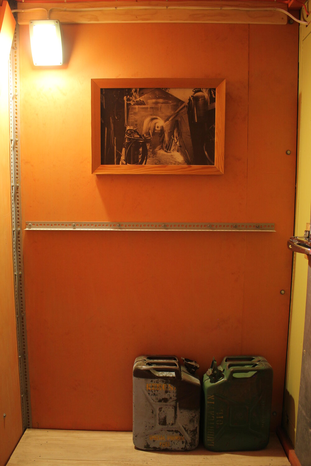 2019-20 Baseline image - Fuel cans and print, Canopy (Room 3), Hillary's TAE/IGY Hut