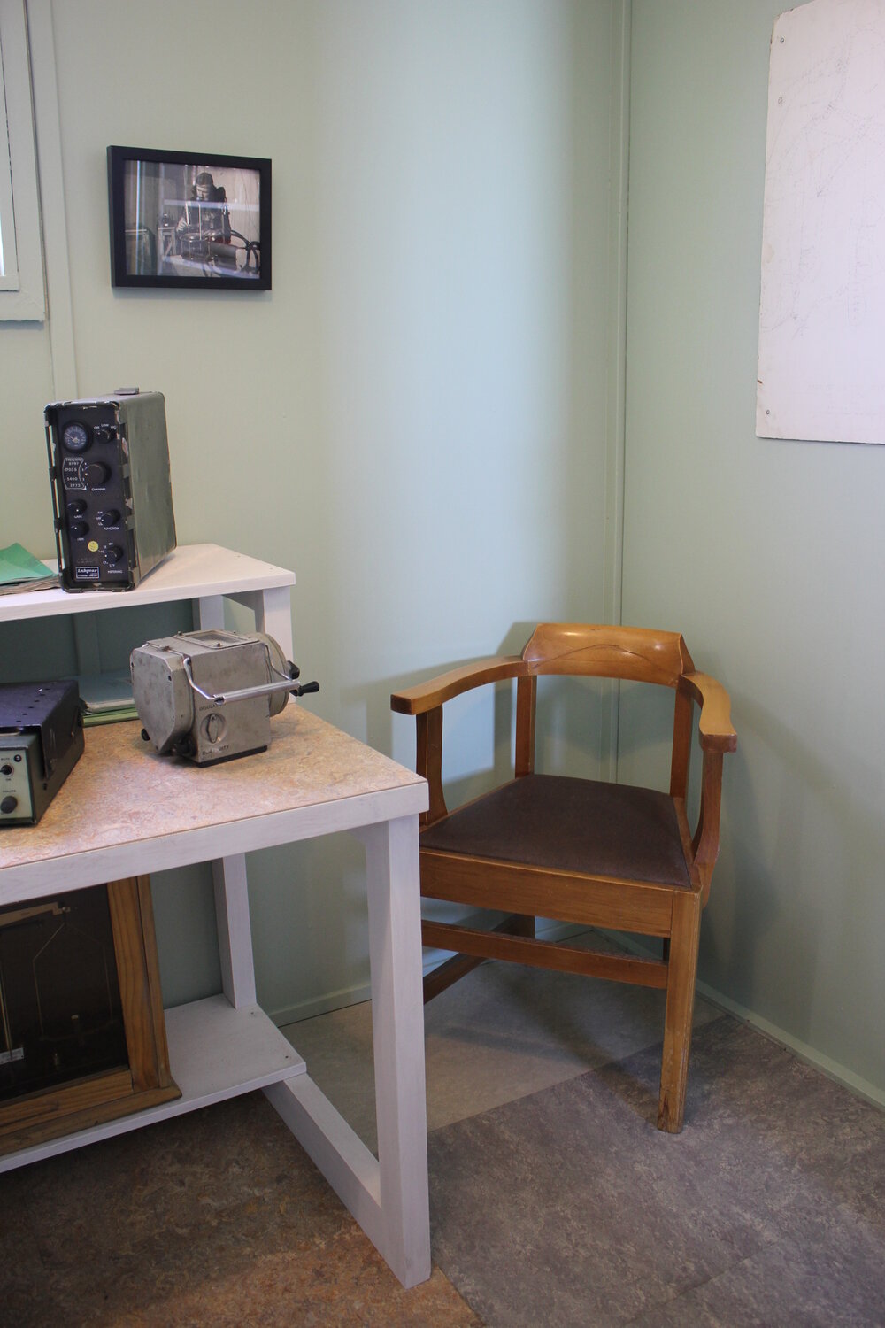 2019-20 Baseline image - Wooden chair, Radio room (Room 8), Hillary's TAE/IGY Hut