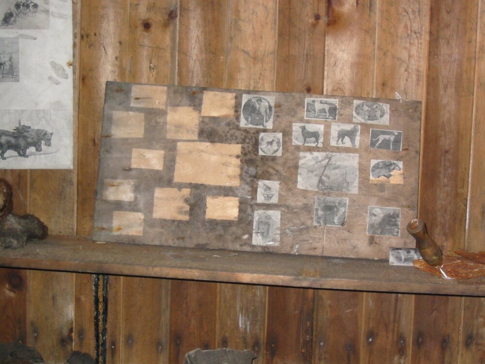 2003 K440 at Scott's 'Terra Nova' hut - Picture board above Oates' bunk