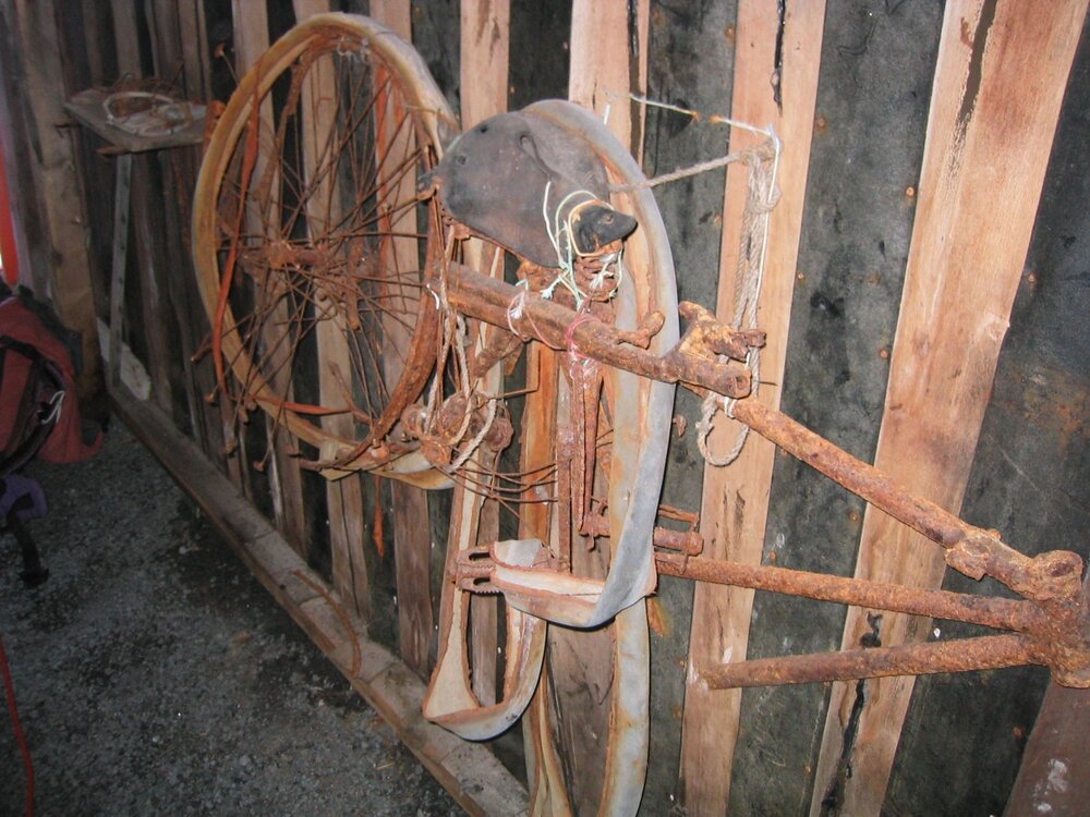 2003 K440 at Scott's 'Terra Nova' hut, interior - Bicycle