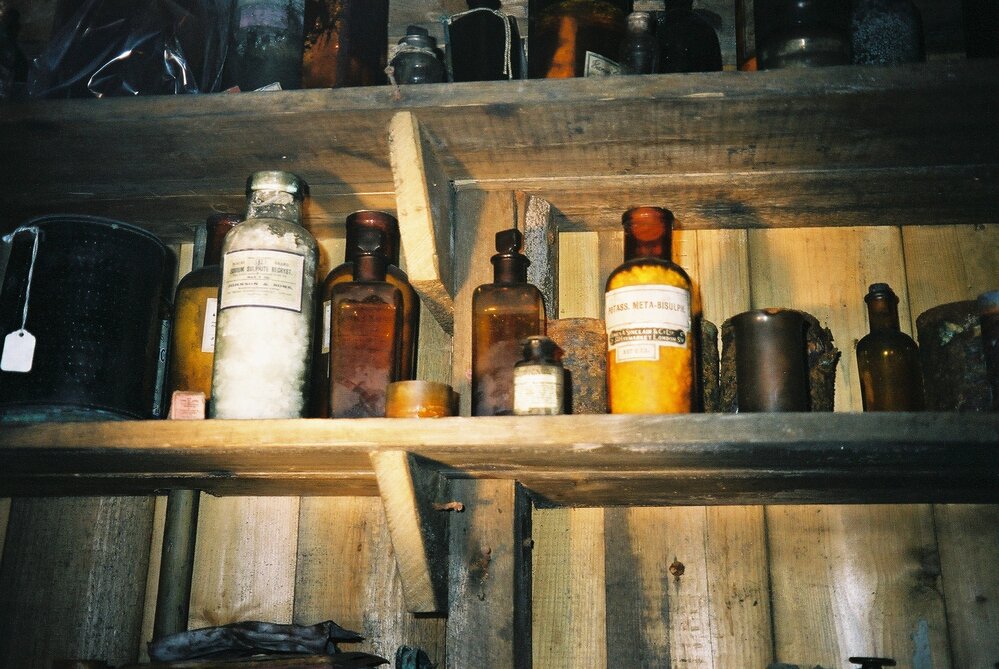 2002 Scott's 'Terra Nova' hut, interior - Photographic supplies in Ponting's Darkroom (002)