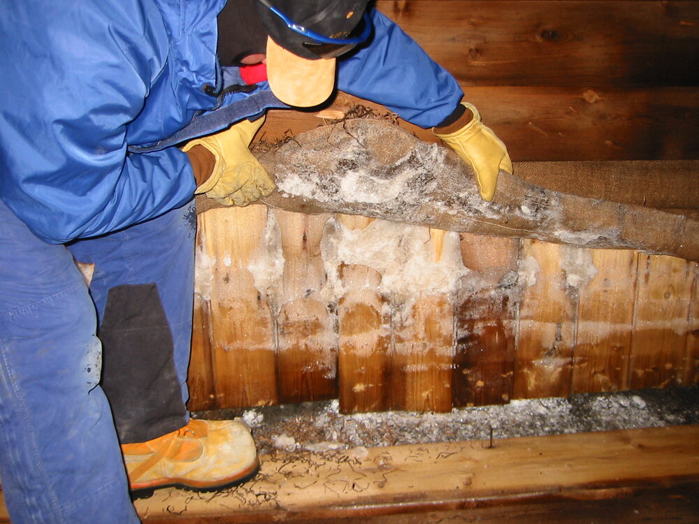 2002 K440 at Scott's 'Terra Nova' hut - Conservation work on Stables wall (002)