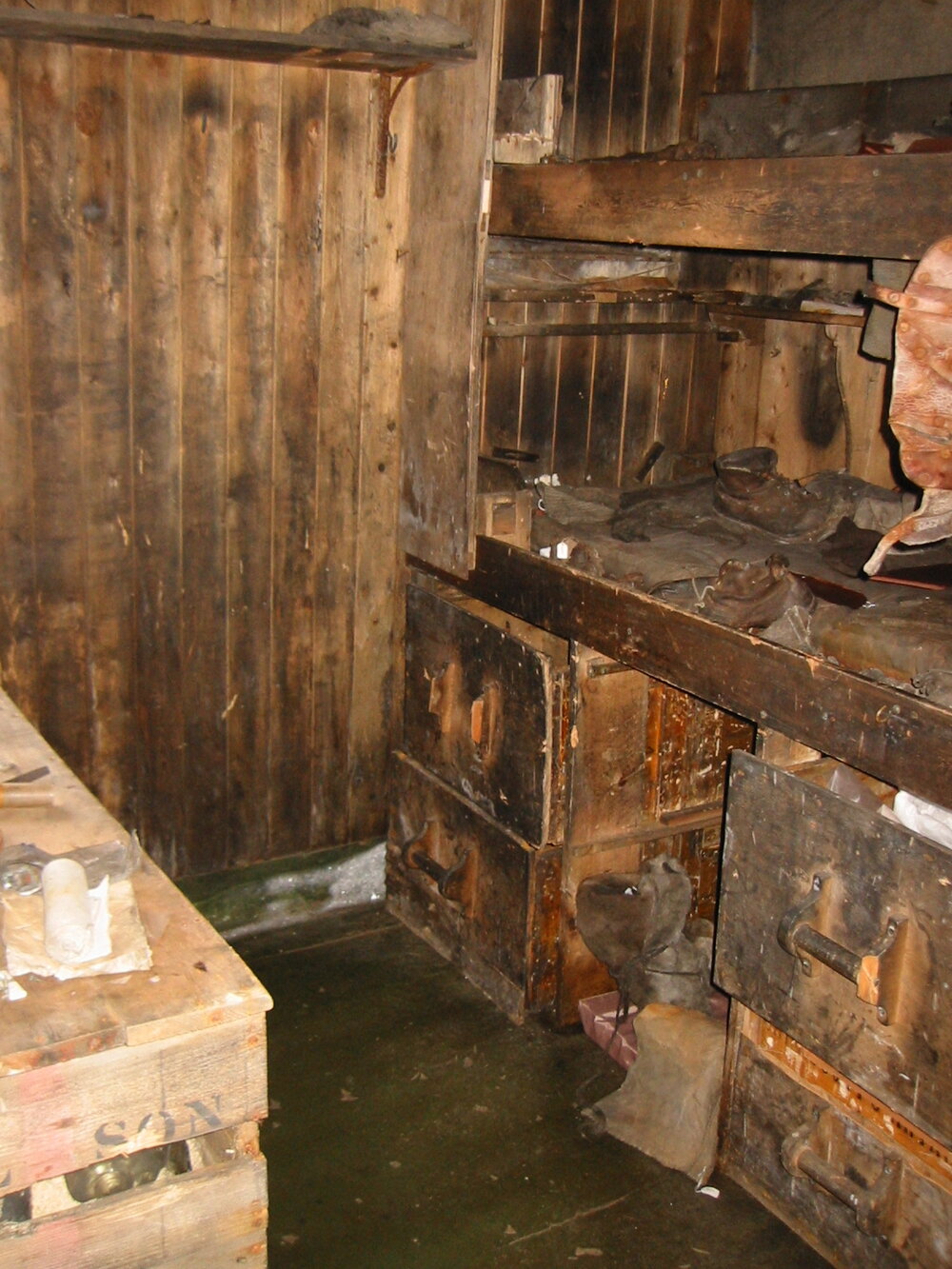 2002 Scott's 'Terra Nova' hut, interior survey image - Biology area (001)