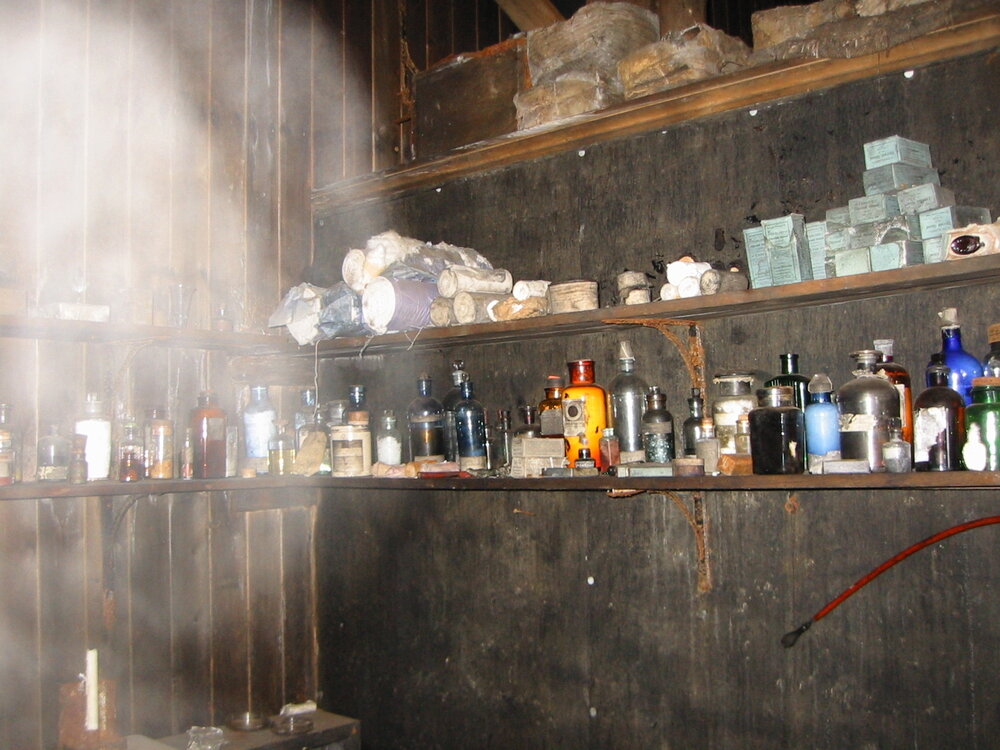 2002 Scott's 'Terra Nova' hut, interior survey image - Wilson and Evans' corner (002)