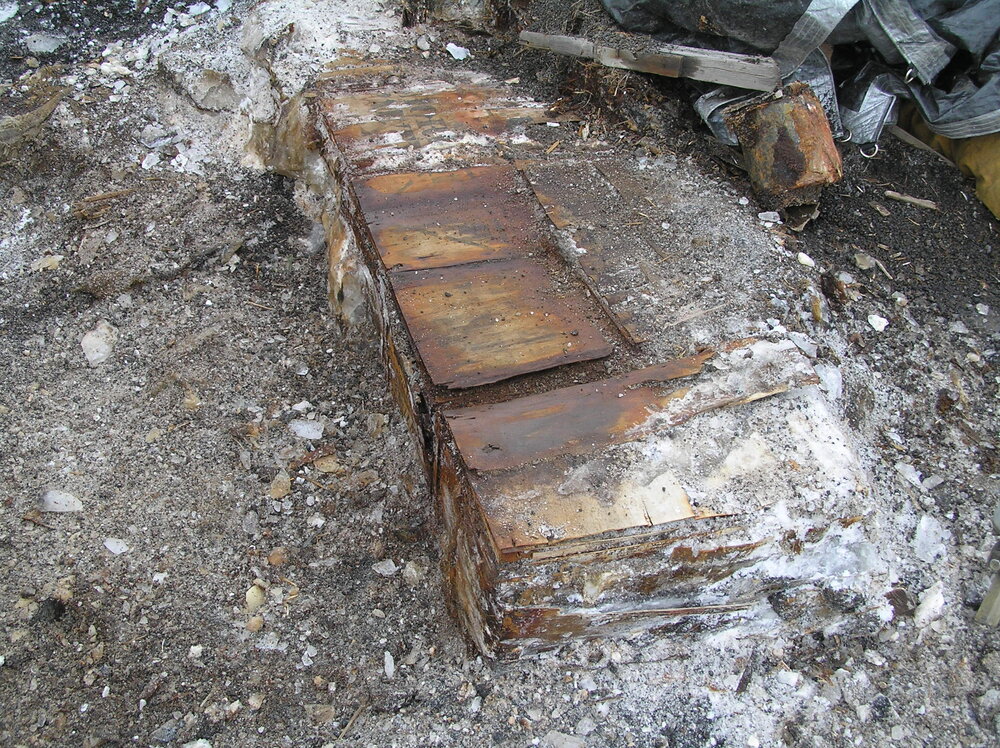 Excavated boxes emerging, Bowers' Annexe