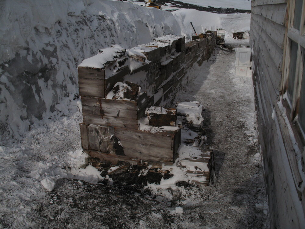 Excavation of Colman's boxes that make up wall of Bowers' Annexe (006)