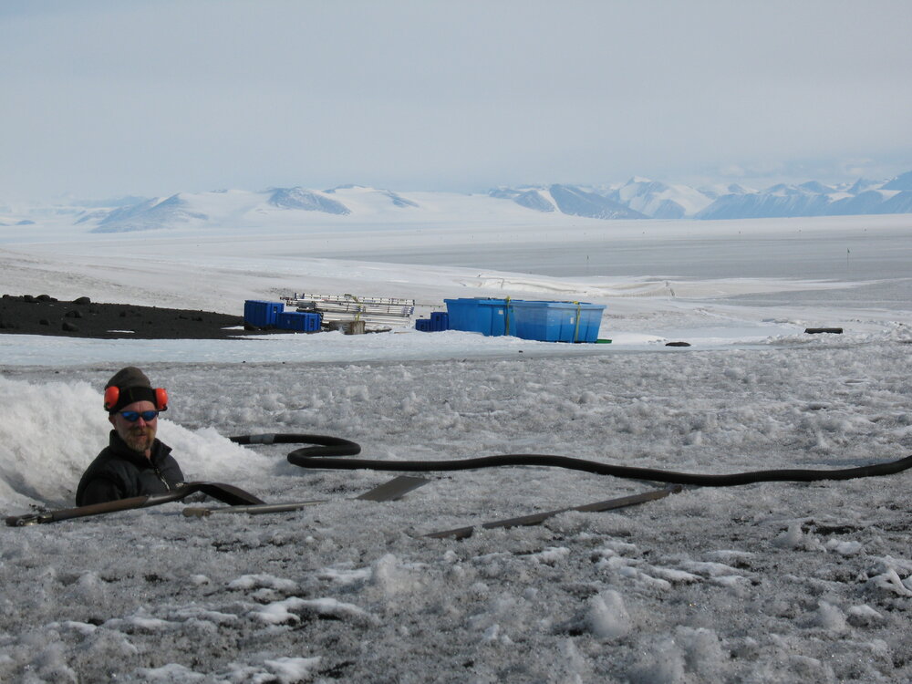 2007-08 AHT Programme Manager Al Fastier measuring ice depth