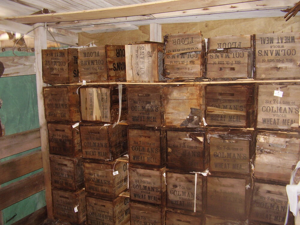 Excavated and stacked Colman's boxes (003)