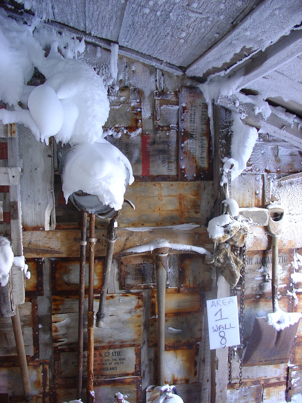 2006 Snow ingress in the Annexe of Scott's 'Terra Nova' hut, Cape Evans