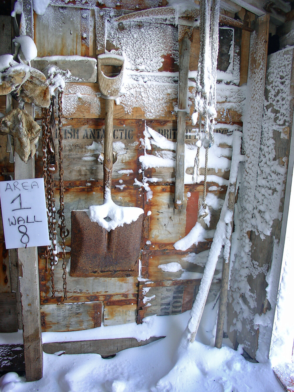 2006 Snow ingress in the Annexe of Scott's 'Terra Nova' hut, Cape Evans