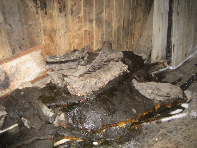 2006 Seal blubber stack inside Scott's 'Discovery' hut, Hut Point