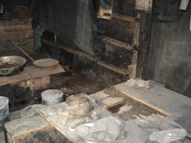 2006 Stove area inside Scott's 'Discovery' hut, Hut Point