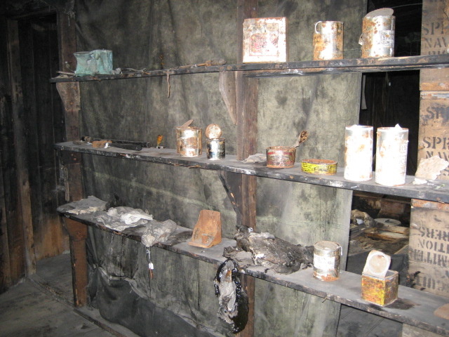 2006 Artefacts on shelves inside Scott's 'Discovery' hut, Hut Point