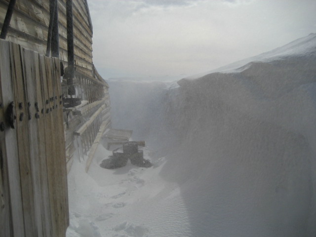 2006 Snow build-up along the East wall of Scott's 'Terra Nova' hut