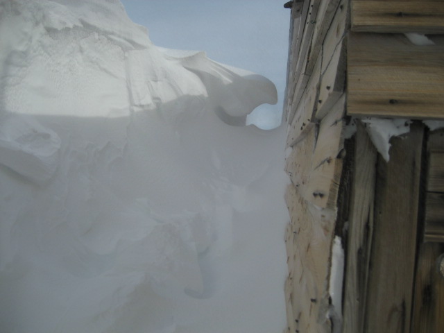 2006 Snow build-up along the South wall of Scott's 'Terra Nova' hut