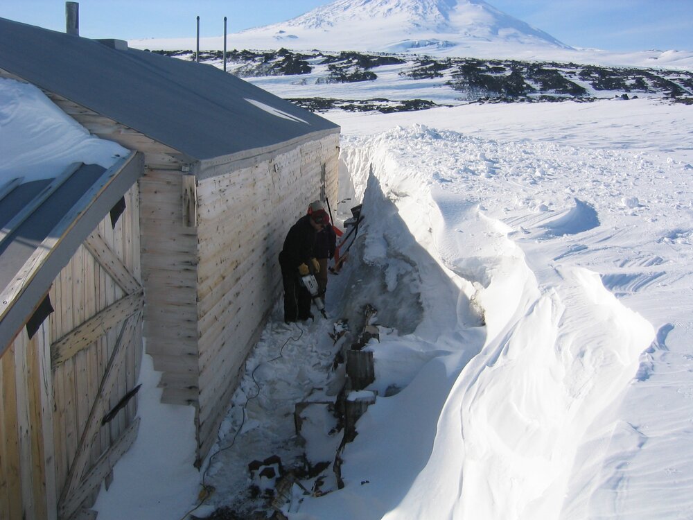 2006 Conservators at work, excavating Bowers' Annexe at Scott's 'Terra Nova' hut