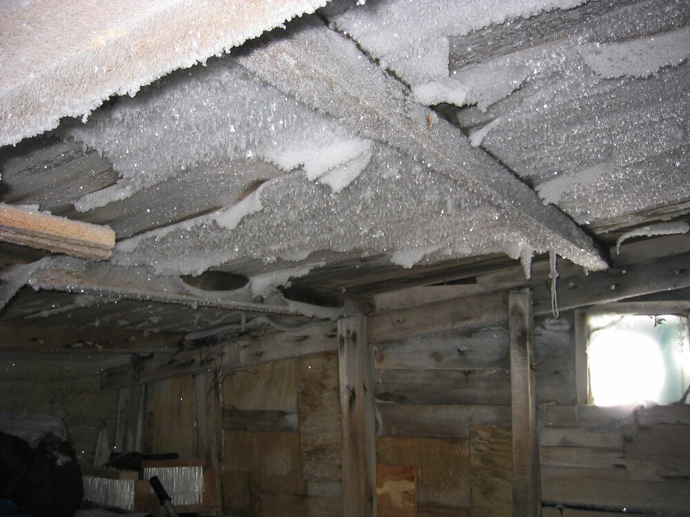 2006 Ice build-up inside Scott's 'Terra Nova' hut, Cape Evans