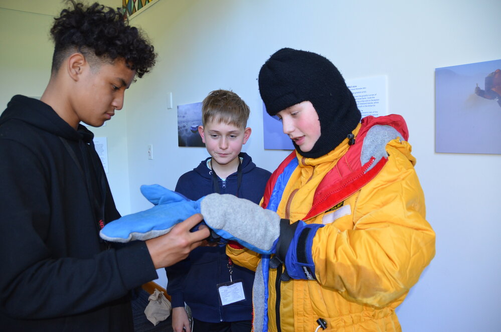 Young Inspiring Explorers&trade; try on Antarctic clothing at Canterbury Museum (001)