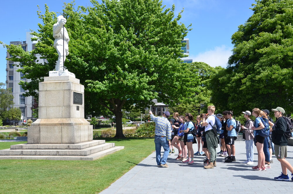 Young Inspiring Explorers&trade; at the statue of Robert Falcon Scott (001)